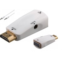 Convertidor De Cable Hdmi A Vga HD 1080P - blanco